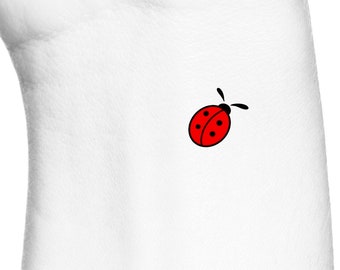 Mignon petit tatouage temporaire de coccinelle rouge / coccinelle délicate coccinelle insecte Bug Temp Tattoo