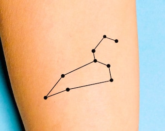 Leo Zodiac Constellation Temporary Tattoo / Astrology / Horoscope / Birthday Tattoo / Stars tattoo