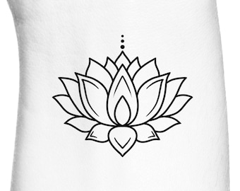 Feminine Blooming Lotus Outline Temporary Tattoo