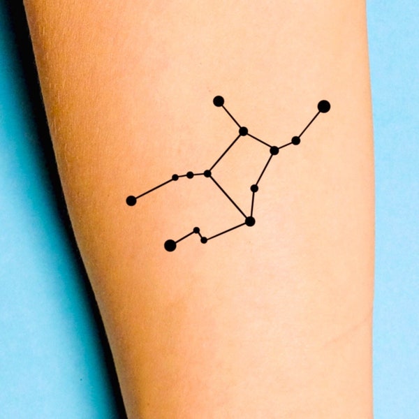 Virgo Zodiac Astrology Constellation Temporary Tattoo