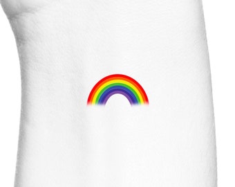 Rainbow Temporary Tattoo / Small Cute Pride Temp Tattoo / LBGTQ Gay Pride Temporary Tattoo