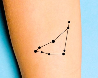 Capricorne Zodiac Constellation Tatouage temporaire / Astrologie / Horoscope / Tatouage d’anniversaire / Tatouage étoiles