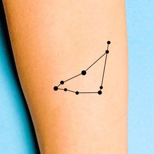 Capricorn Zodiac Constellation Temporary Tattoo / Astrology / Horoscope / Birthday Tattoo / Stars tattoo