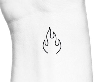 Buy Fire Outline Temporary Tattoo  Flame Finger Tattoo  Cute Online in  India  Etsy