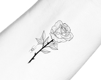 2 Temporäre XL Haut-Tattoos – Motiv Totenkopf + Rose & Totenkopfschwärmer, Ca. 17,5 X 7 Cm
