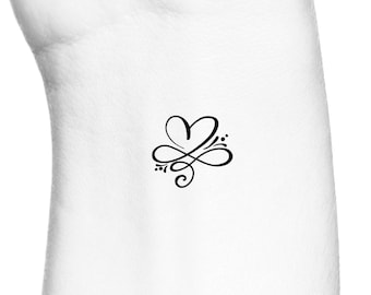 Love Heart Infinity Swirls Temporary Tattoo