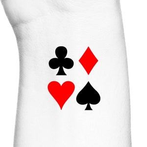 Deck of Cards Suits Matching Friend Couples Set Temporary Tattoos