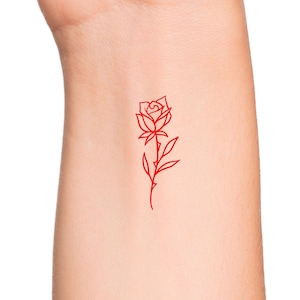 Temporary Tattoo Rose / Red Rose Tattoo / Grunge Tattoo / Wildflower Tattoo / Tattoo Flower / Flower Tattoo / Wildflowers Tattoo
