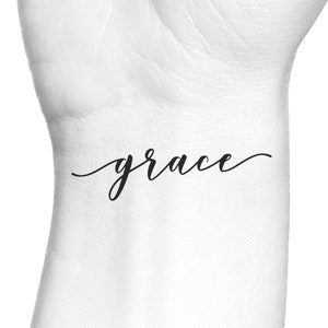grace is sufficient  Handwriting tattoos Cursive tattoos Grace tattoos