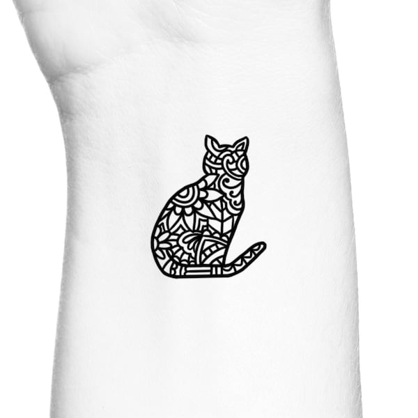 Cat Temporary Tattoo Etsy