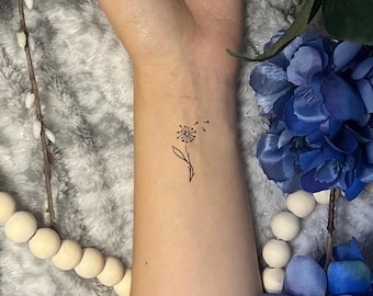 Minimalist Pretty Dandelion Temporary Tattoo