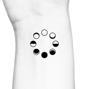 Moon Phases Temporary Tattoo / Lunar Phases Fake Tattoo / Witchy Temp Tattoo