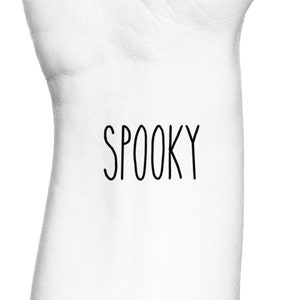 Spooky Word Temporary Tattoo / Halloween temporary tattoo