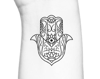 Wildflower Religious Eye of Protection Hamsa Temporary Tattoo