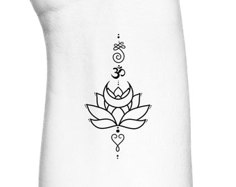 Om Lotus Tattoo - Etsy Om Lotus Tattoo - Etsy