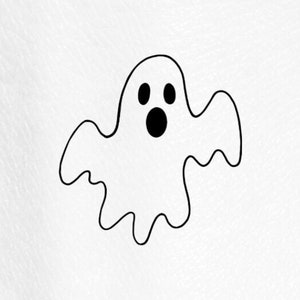 Spooky Ghost Outline Halloween Temporary Tattoo