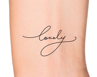 Lovely Handwritten Calligraphy Feminine Temporary Tattoo / Pretty Ribs Temp Tattoo / Self Love Tattoo / Dainty Wrist Tattoo