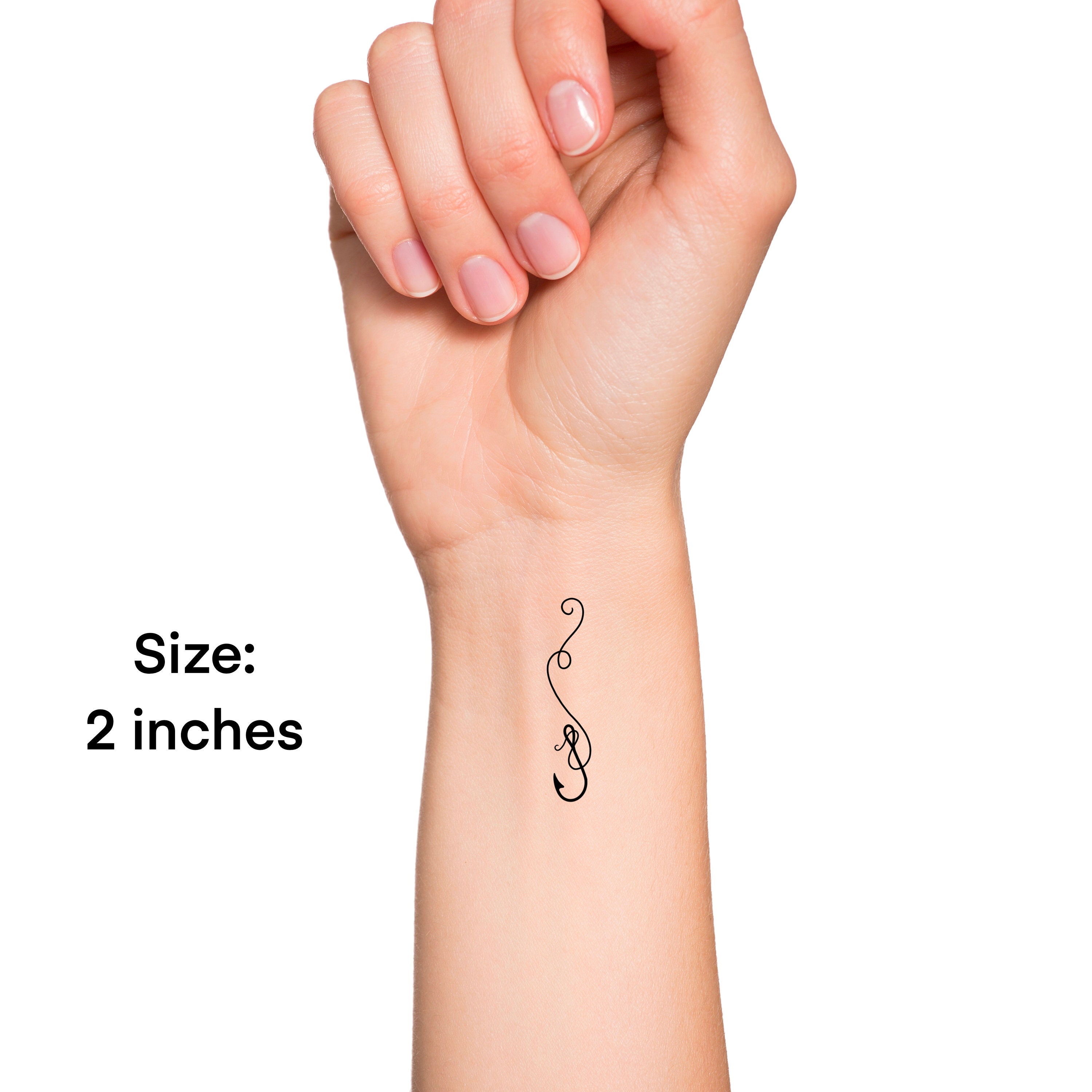 Fishing Hook and Line Temporary Tattoo / Fishing Tattoo / - Etsy Fishing Hook and Line Temporary Tattoo / Fishing Tattoo / - Etsy