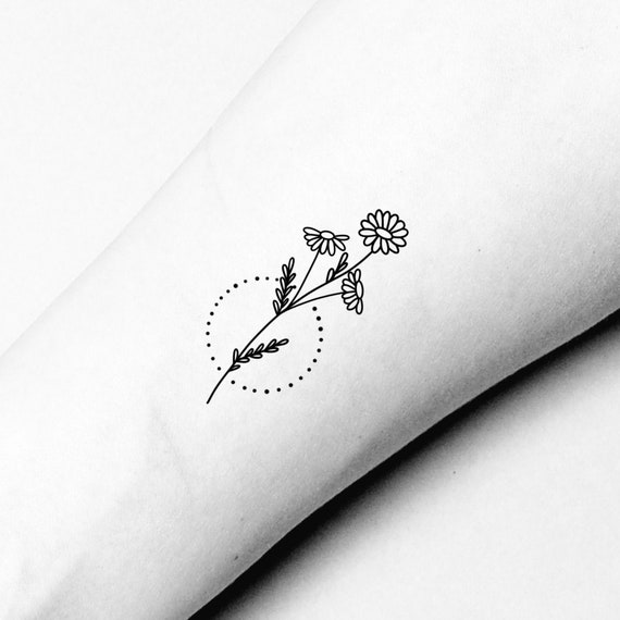 Daisy Wildflower Temporary Tattoo / Daisies Floral Wrist 