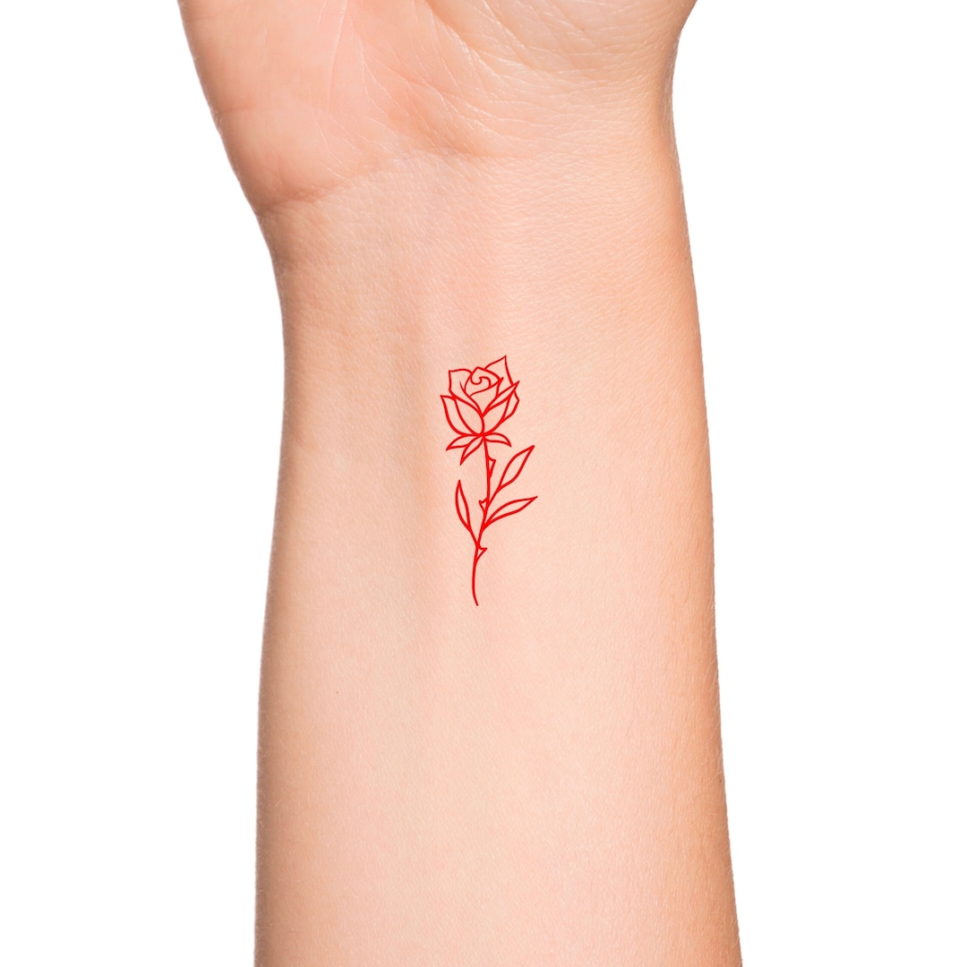Rose American Traditional Temporary Tattoo by Toddler Tattoos