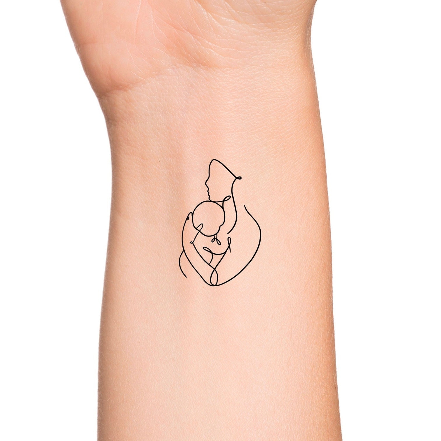 Motherhood Love Simple Outline Temporary Tattoo / Single Line - Etsy Canada Motherhood Love Simple Outline Temporary Tattoo / Single Line - Etsy Canada