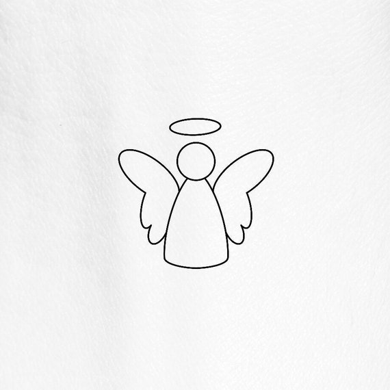 angel outline tattoo
