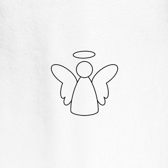 Christmas Angel Outline Temporary Tattoo - Etsy