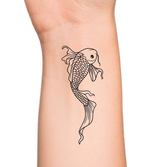 Hand drawn outline Koi fish and water splash Japanese tattooKoi carp fish  doodle style 24704258 Vector Art at Vecteezy