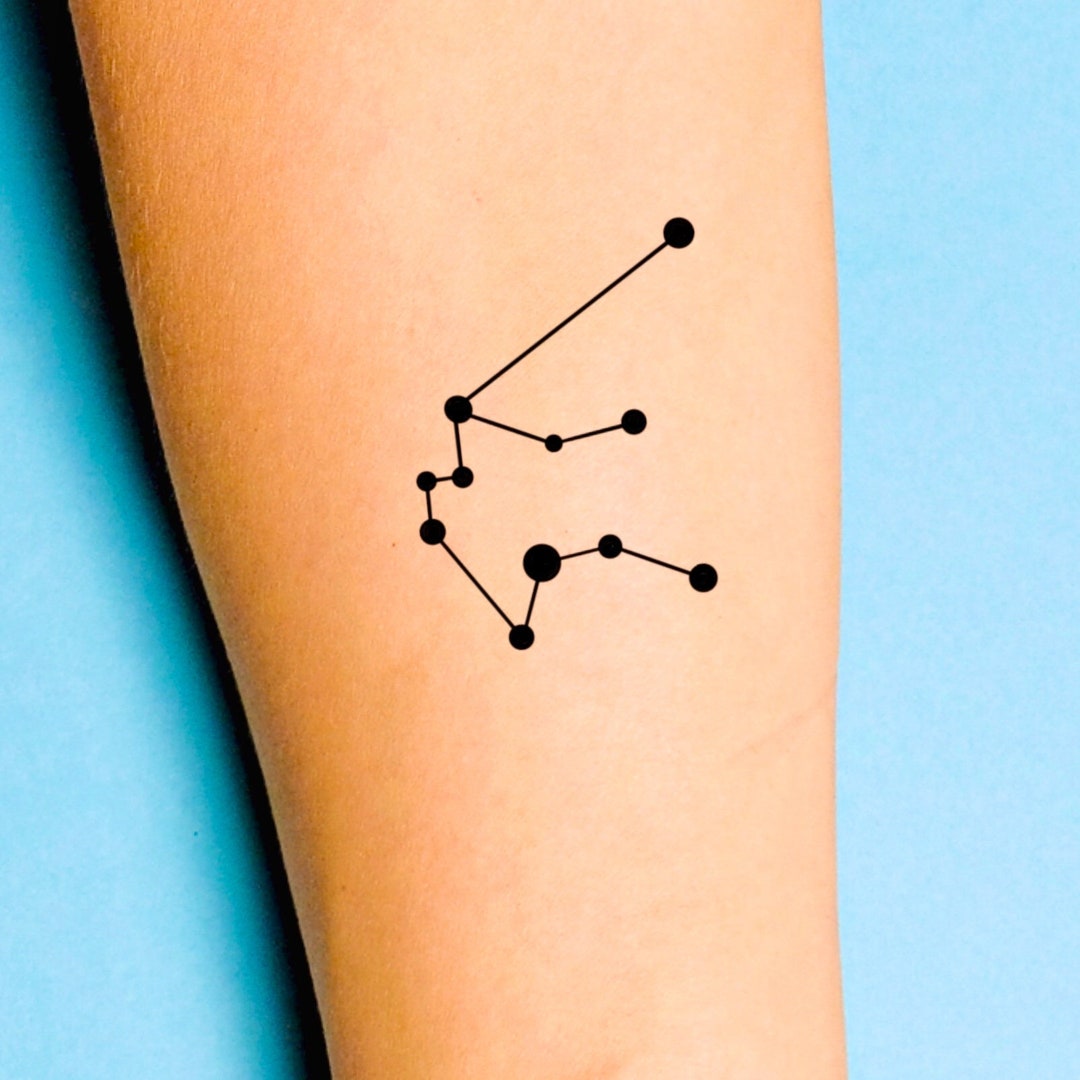 Aquarius Zodiac Constellation Temporary Tattoo / Astrology / - Etsy
