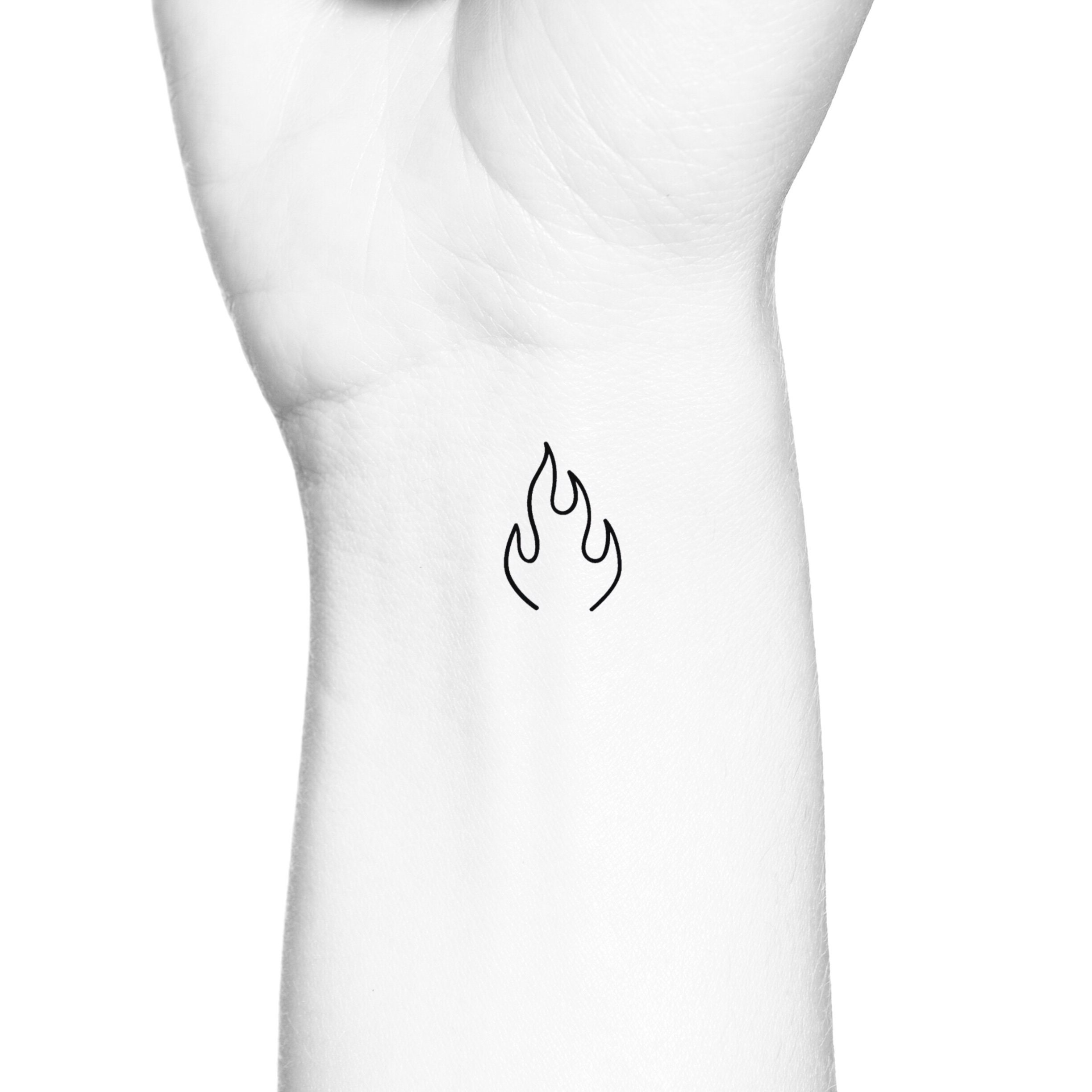 Fire Outline Temporary Tattoo / Flame Finger Tattoo / Cute Grunge Flames  Wrist Tattoo - Etsy New Zealand
