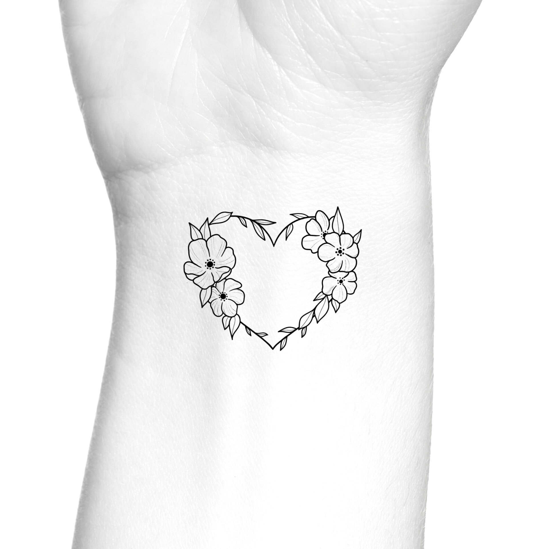 Flower and Heart Tattoos That Speak Softly