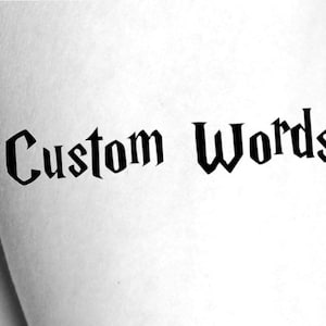 Custom Words Wizard Temporary Tattoo