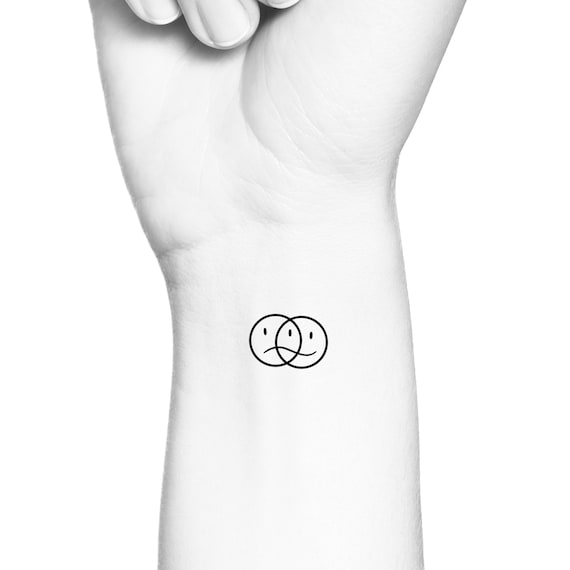 Happy Face Sad Face Venn Diagram Symbol Temporary Tattoo / Smiley Face Emoji  Tattoo / Cute Wrist Tattoo / Sad Face Tattoo - Etsy Sweden