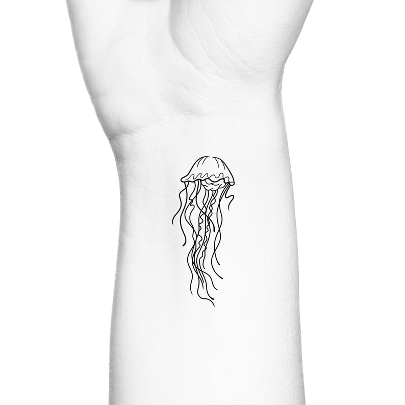 Buy Jellyfish Continuous Line Outline Temporary Tattoo Online in India   Etsy