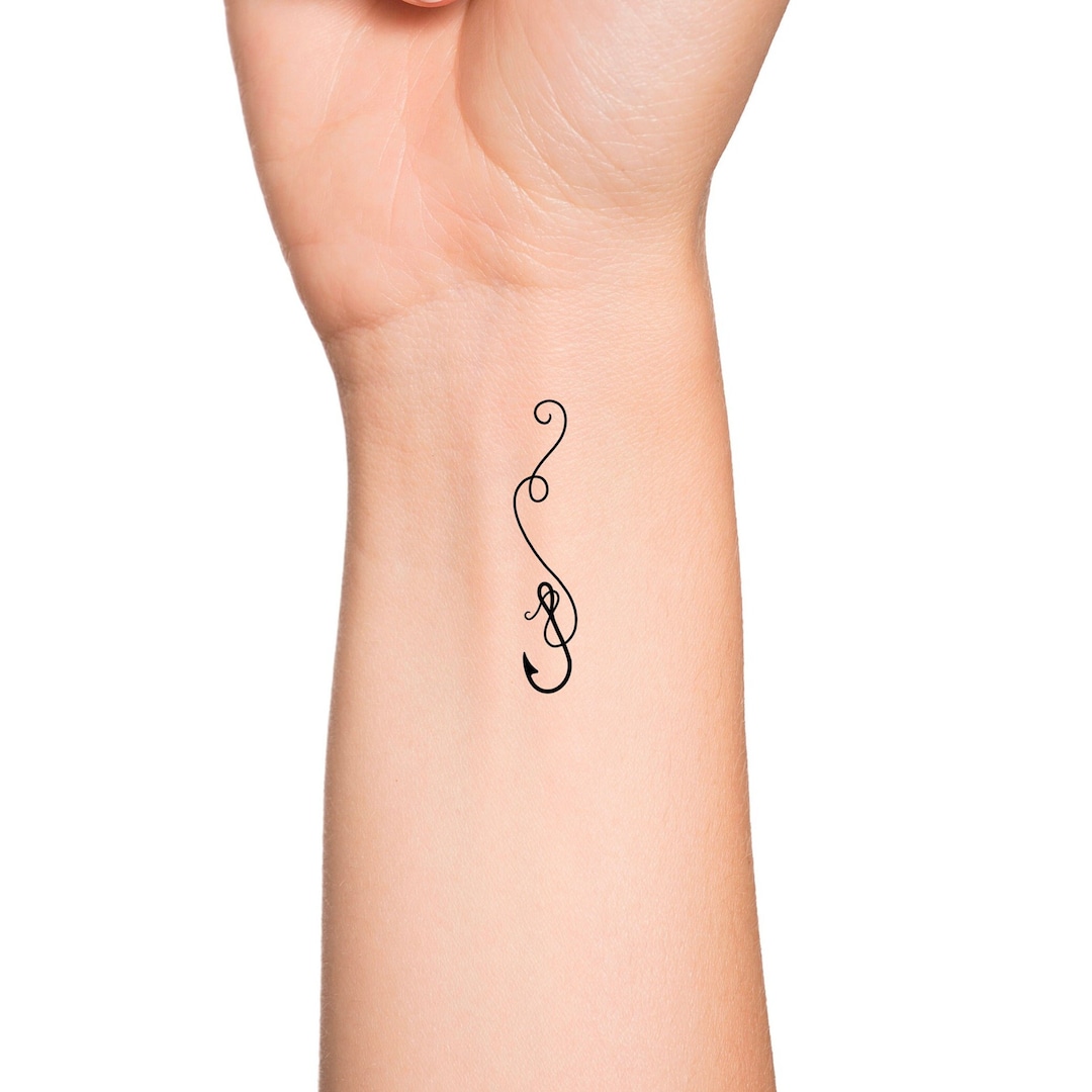 Fish hook wedding ring tattoo sale