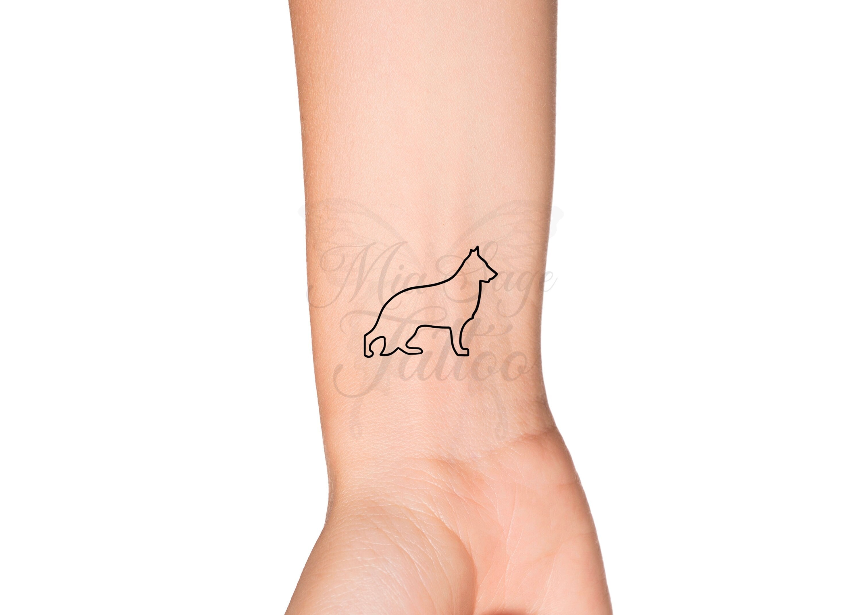 German Shepherd Simple Tattoo Design  Inku Paw