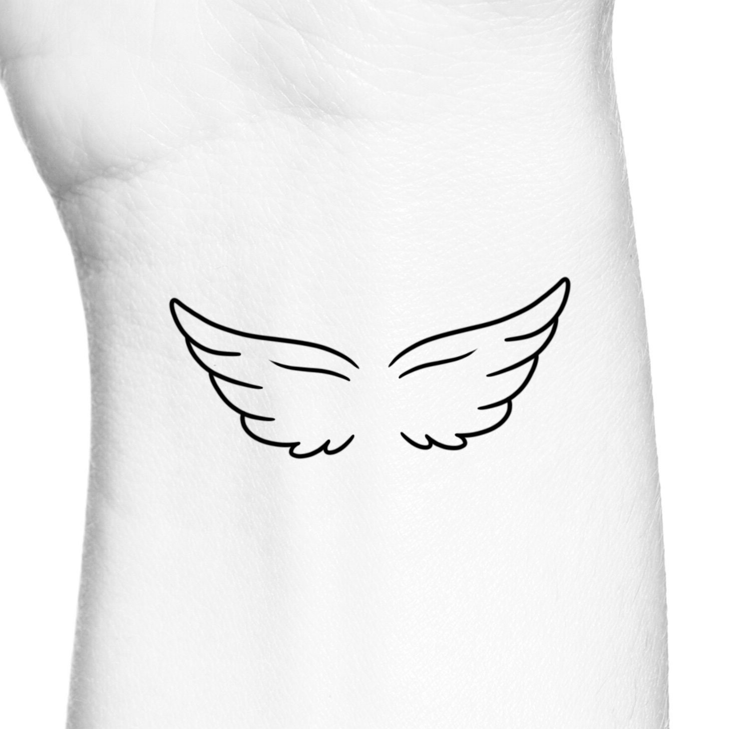 Angel Wings Outline Temporary Tattoo - Etsy Denmark