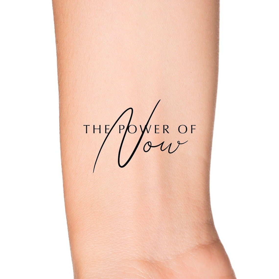 The Power of Now Lettering Words Temporary Tattoo / - Etsy