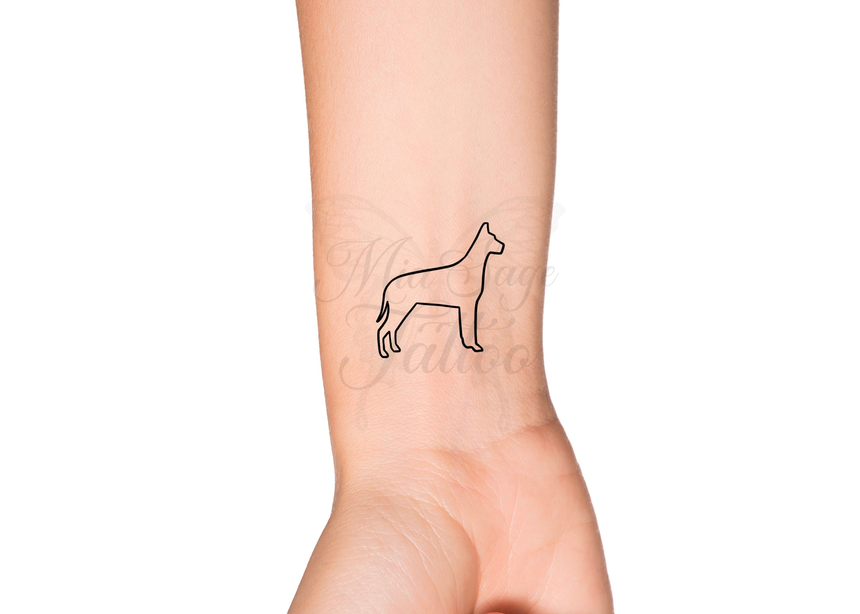 Take a Look at these Detailed Great Dane Dog Tattoos  Inku Paw
