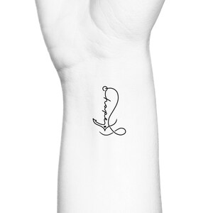 May include: A black line drawing of an anchor with the word "Hope" written inside the anchor.