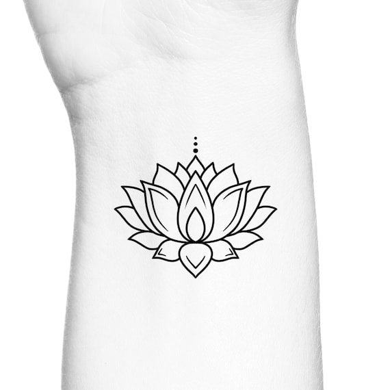 Lotus Outline Tattoo