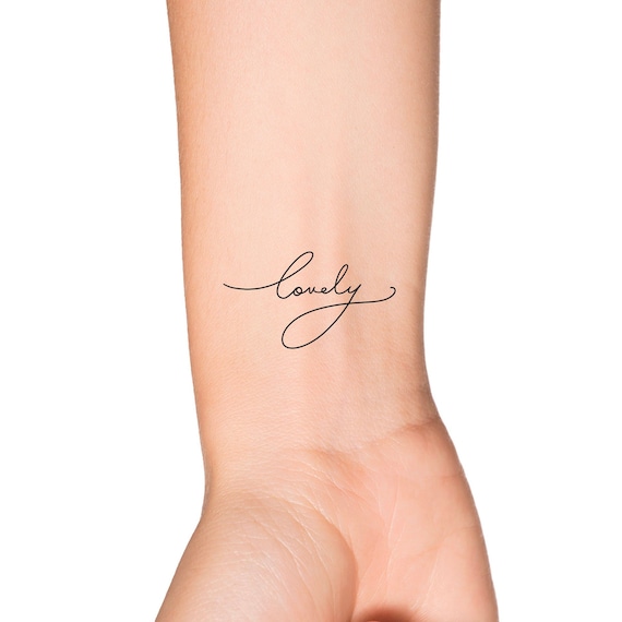 Lovely Handwritten Calligraphy Feminine Temporary Tattoo / - Etsy