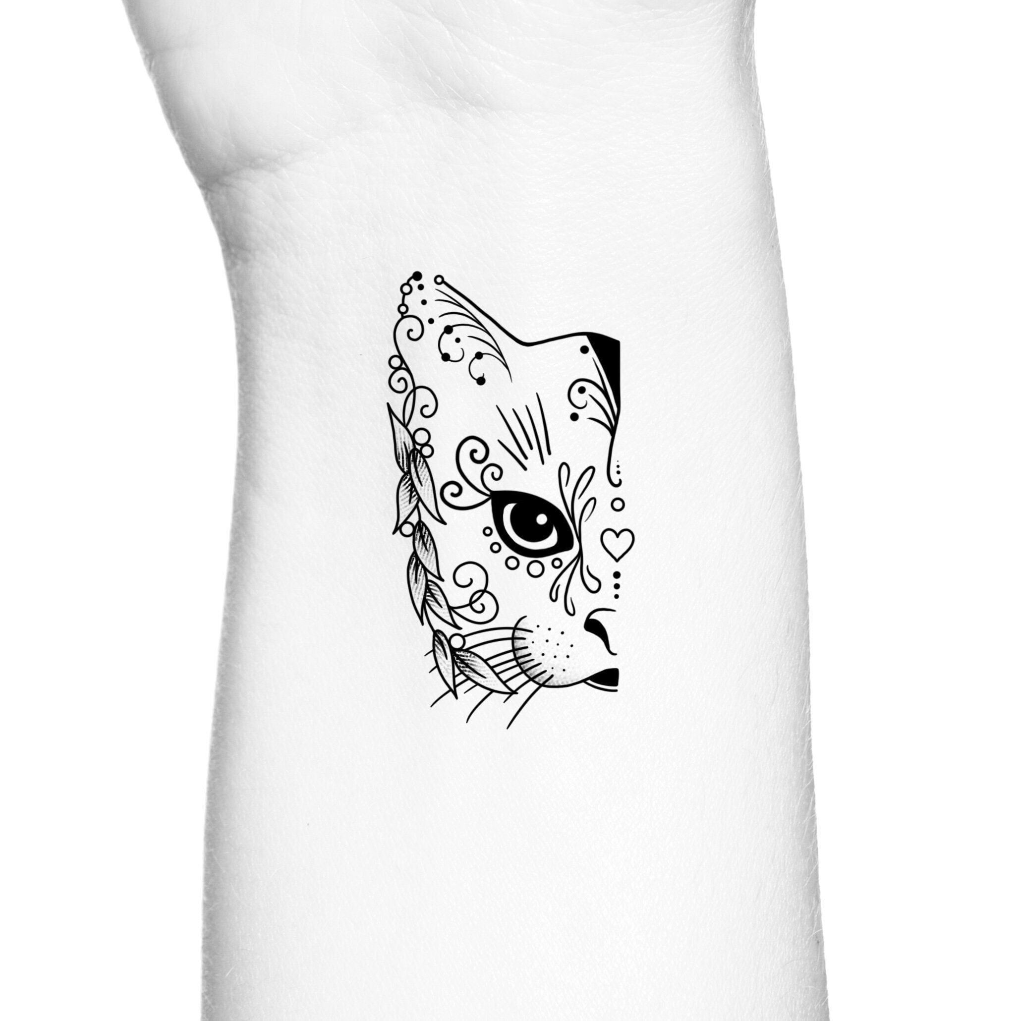 Kitty Tattoo - Etsy, image size:2060x2060