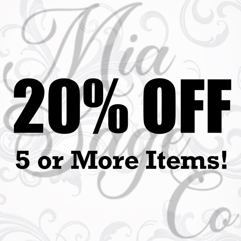 Get 20% off when you purchase 5 or more items!