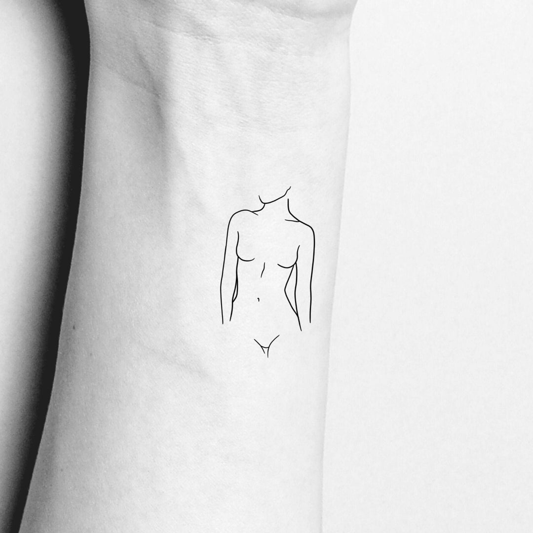 Woman's Body Outline Temporary Tattoo / Women Empowerment / Feminist