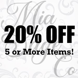 Get 20% off when you purchase 5 or more items!