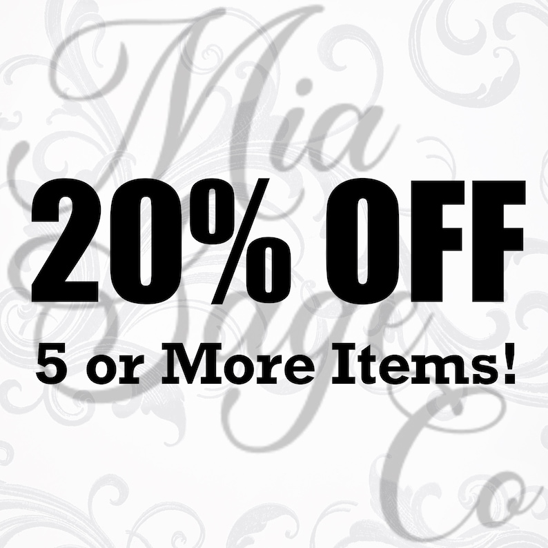 Get 20% off when you purchase 5 or more items!