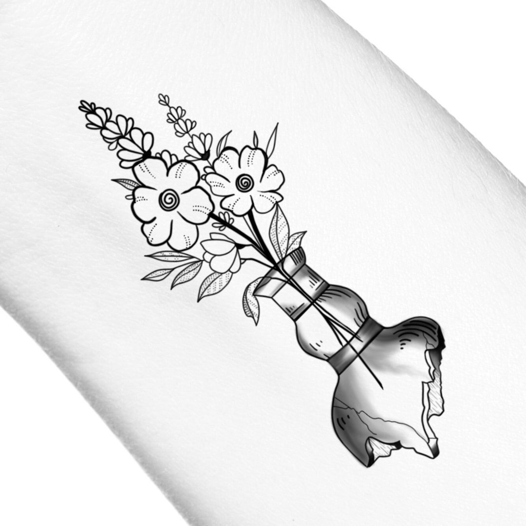Wildflowers Broken Vase Temporary Tattoo / Wildflower Broken Etsy