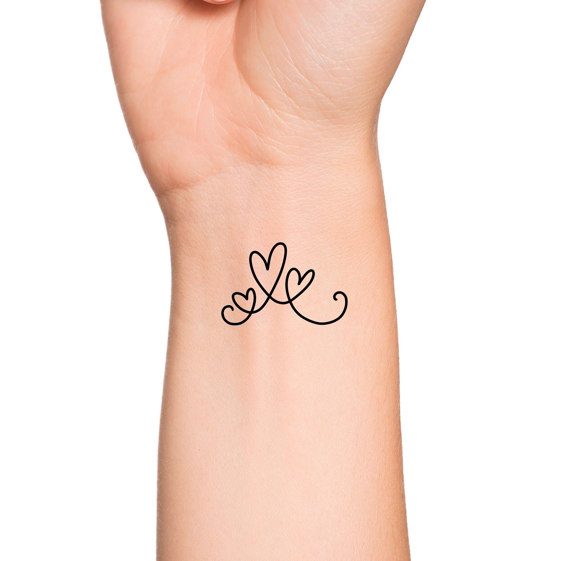 Motherhood 3 Hearts Outline Temporary Tattoo / Cute Wrist - Etsy Motherhood 3 Hearts Outline Temporary Tattoo / Cute Wrist - Etsy