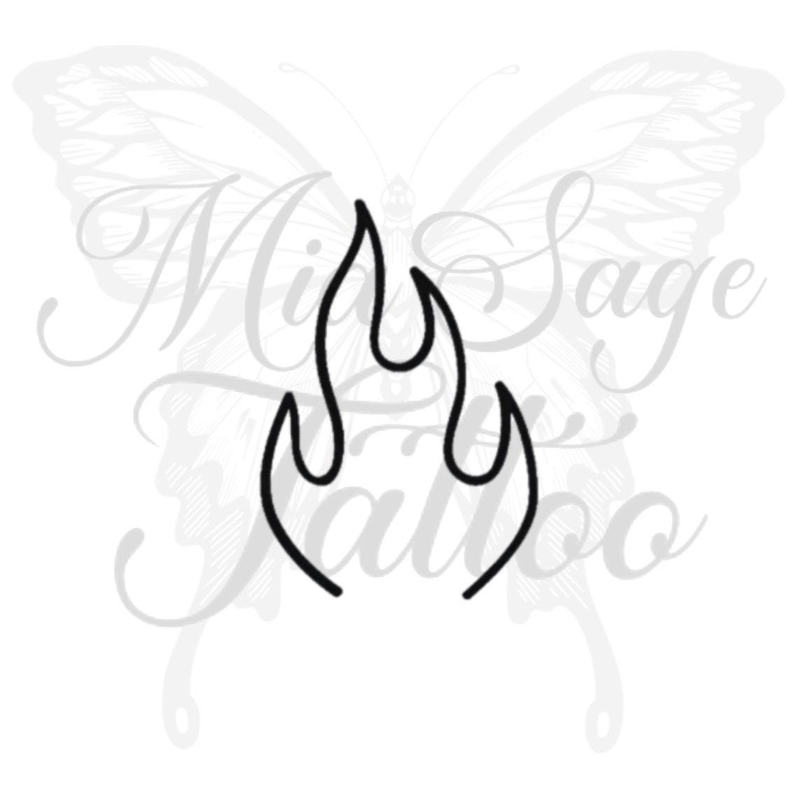 Fire Outline Temporary Tattoo / Flame Finger Fake Tattoo / | Etsy